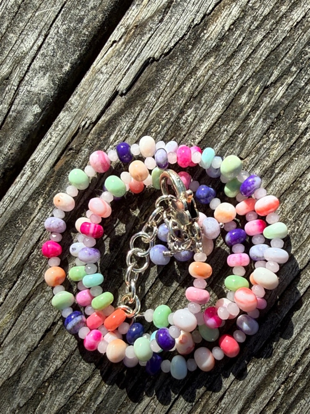 Colorful Mookaite Beaded Necklace / bracelet - Picture 10 of 10